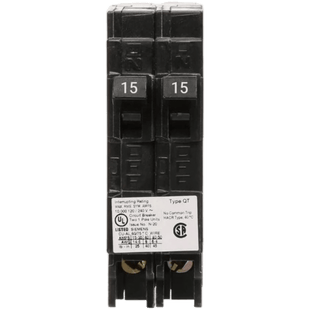 Interruptor automático DUPLEX enchufable tipo QT 2 polos, 30-15 amp