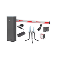 Kit COMPLETO Barrera Derecha XBF Con Corona LED / Brazo Iluminado de 3M / Incluye Sensor de Masa, Transformador, Lazo Magnético, Ancla, Fotoceldas y 2 Controles Inalámbricos