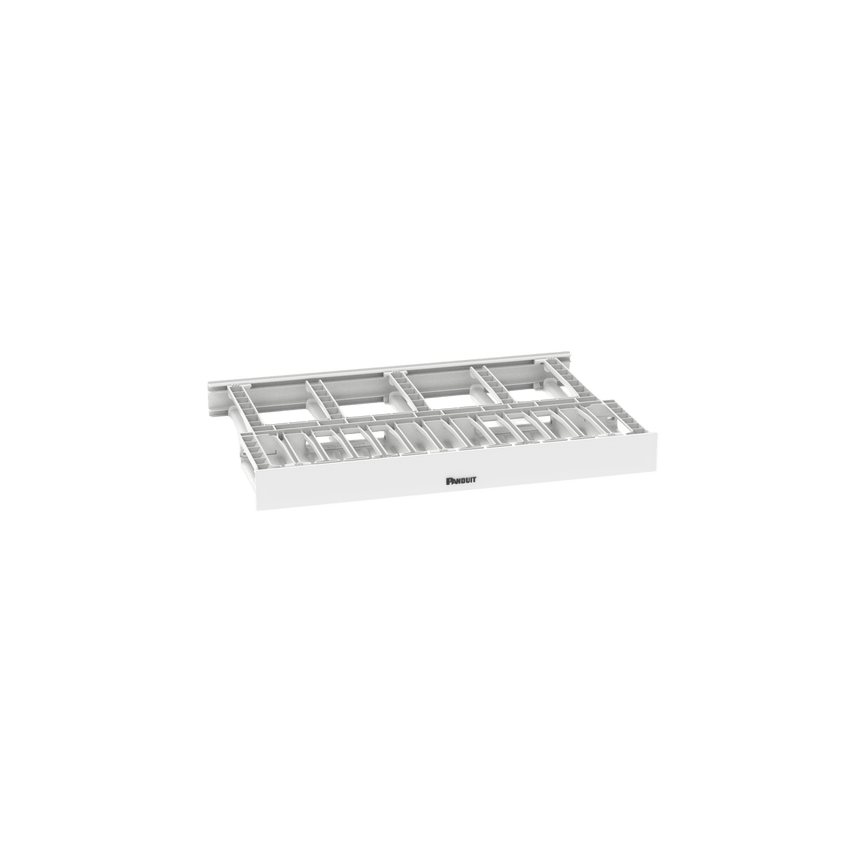 Organizador de Cables Horizontal NetManager de Alta Densidad, Doble (Frontal y Posterior), Para Rack de 19in, 1UR, Color Blanco