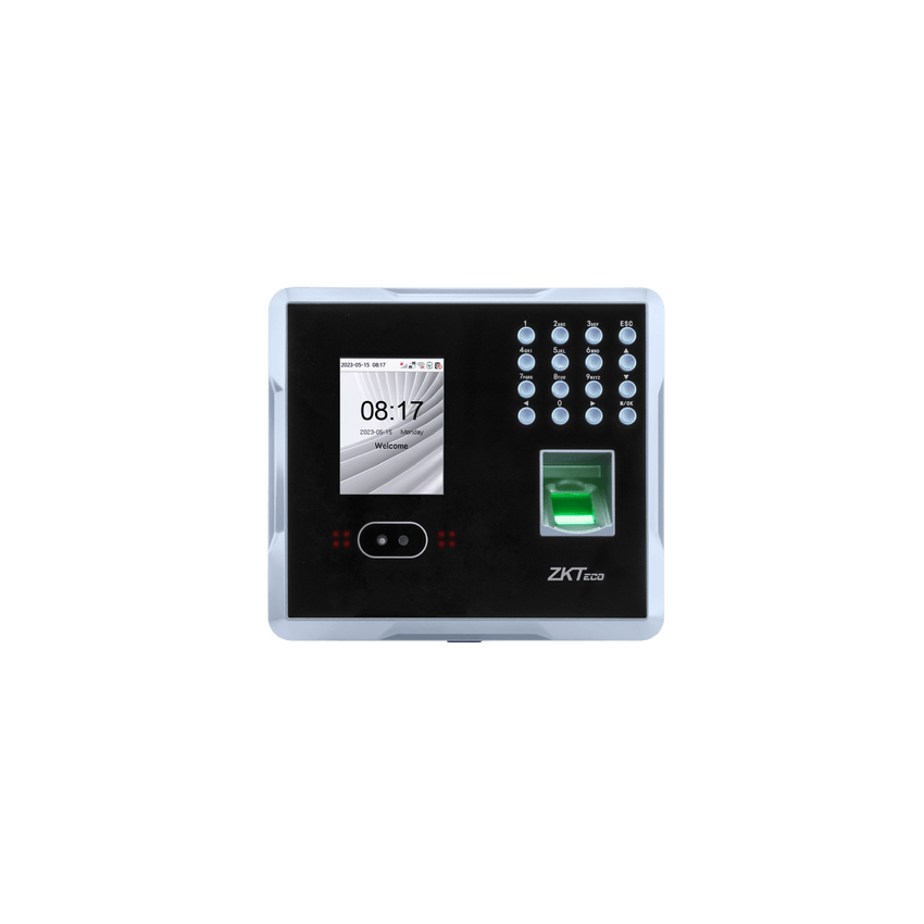 Terminal Multi-Biom�trica de Asistencia y Control de Acceso / Reconocimiento Facial, Huella y Tarjeta / 2,000 Usuarios / 1,500 Rostros / 2,000 Huellas / 100,000 Eventos / TCP/IP Wi-Fi USB / ADMS / Pantalla 2.8" TFT