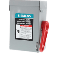 Interruptor de Seguridad GNF321RA, 240Vca, 3 polos, 30 Amp, sin portafusibles, Nema 3R.