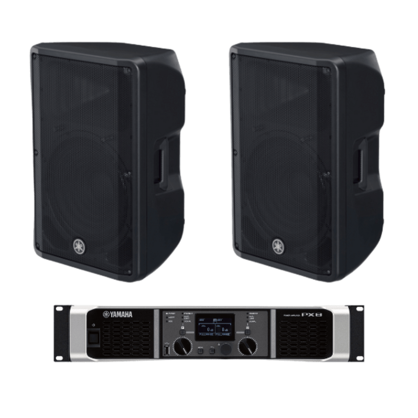 Kit Refuerzo Sonoro | Incluye 2 Bocinas CBR15 y 1 Amplificador PX8 | Ideal para Audio en Vivo y en Primer Plano