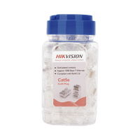 Bote con 100 Piezas de Plug Modular RJ45 / Cat 5e / Chapado en Oro a 15 Micras / Sin Blindaje / Facil Instalación / Uso Interior / Soporta Norma TIA-568B / Cumple con RoHS 2.0