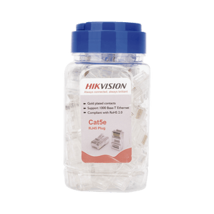 Bote con 100 Piezas de Plug Modular RJ45 / Cat 5e / Chapado en Oro a 15 Micras / Sin Blindaje / Facil Instalación / Uso Interior / Soporta Norma TIA-568B / Cumple con RoHS 2.0