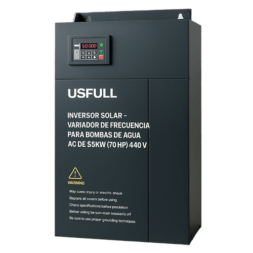 Inversor Solar - Variador de Frecuencia para Bombas de Agua AC de 55KW (70 HP)   440V: Potencia y Eficiencia para Aplicaciones Exigentes