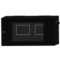 Gabinete Rackeable / 06 Unidades / Pared 19 Pulgadas / Puerta de Cristal / Pintura Electroestática Negro / Abatible 120° / Ventilación 120 mm