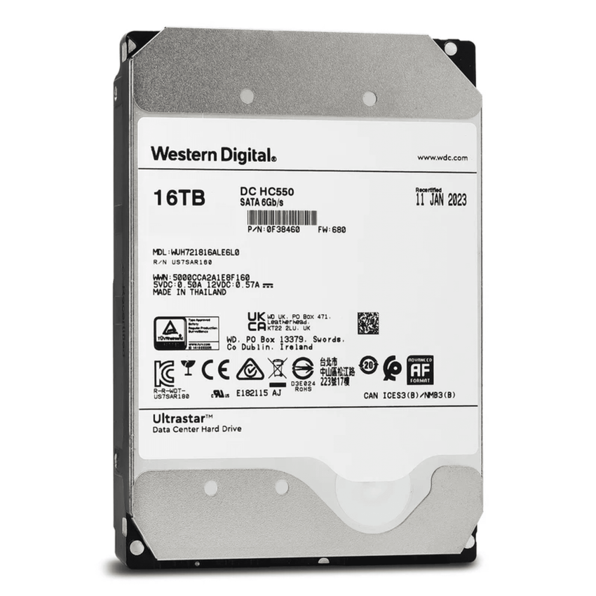 Disco Duro Enterprise 16 TB / Wester Digital (WD) / Serie Ultrastar / Recomendado para Data Center y NVRs de Alta Capacidad / Alto Performace