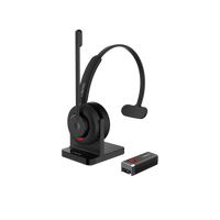 Diadema Inalámbrica DECT/Bluetooth con Micrófono Rotable /Audio HD/  Cancelación IA/  Incluye Base de Carga