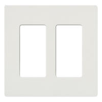 Placa de pared 2 espacios, para atenuador (dimmer), apagador ó control remoto inalámbrico LUTRON.