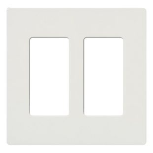 Placa de pared 2 espacios, para atenuador (dimmer), apagador ó control remoto inalámbrico LUTRON.