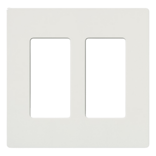 Placa de pared 2 espacios, para atenuador (dimmer), apagador ó control remoto inalámbrico LUTRON.
