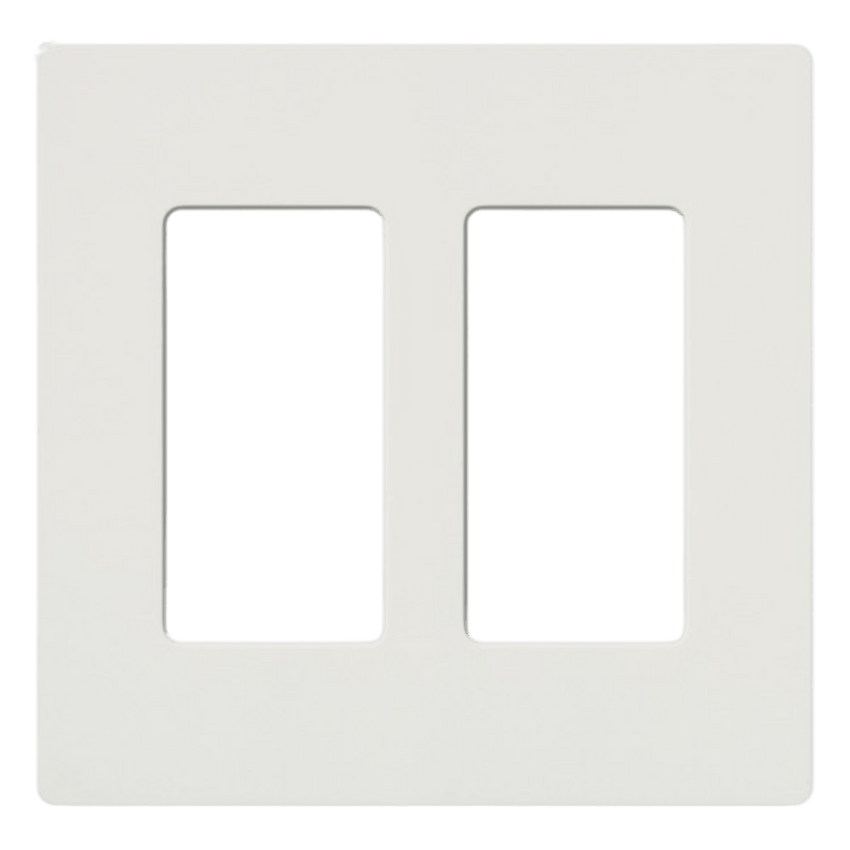 Placa de pared 2 espacios, para atenuador (dimmer), apagador ó control remoto inalámbrico LUTRON.