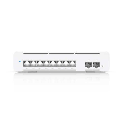 USW Pro XG 8 PoE Switch PoE++ Capa 3 Etherlighting™ de 8 Puertos 10GbE (Todos PoE++) y 2 Puertos SFP+ con Disponibilidad PoE de 155W