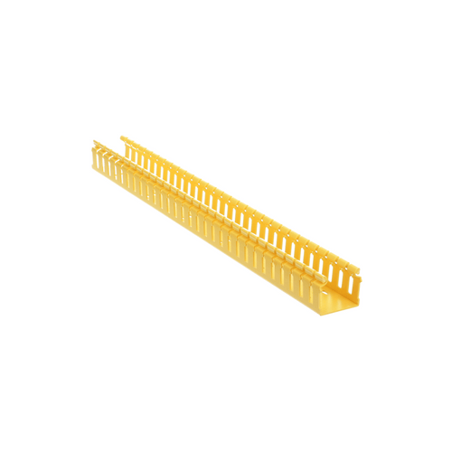 Canaleta Ranurada de PVC sin Tapa, Tipo H (Tapa Abisagrada), 2 in de Ancho, 2 in de Alto y 3048 mm de Largo, Color Amarillo