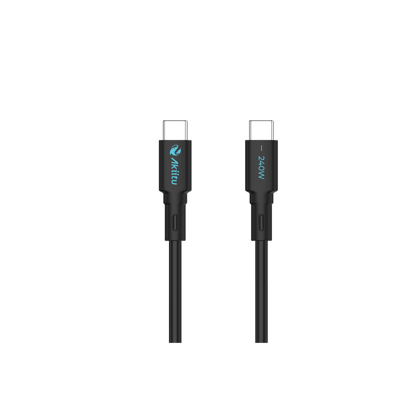 Cable de Carga USB-C a C / 1 Metro (3.28 Pies) / Tecnolog�a GaN (Nitruro de Galio) / Fast-Charging / Potencia 240W / Velocidad Transferencia 480 Mbps / Material / Conector Aluminio Anodizado