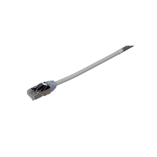 Patch Cord Cat6A, Diametro Reducido 28 AWG, Blindado S/FTP, CM/LS0H, 5 Metros (16.40 Pies), Color Gris