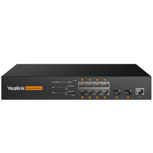 Switch PoE L2+ de Yealink RCH80 para AV sobre IP con puertos Gigabit PoE+ y fibra óptica