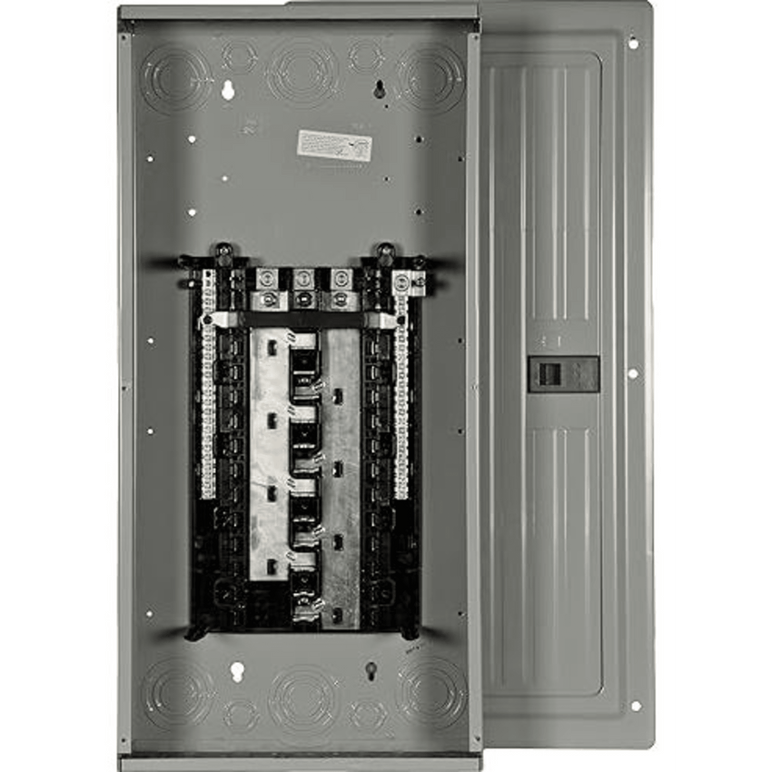 Centro de carga trifásico ES de 30 espacios para 48 circuitos, 120/240vca, Barra de aluminio, Nema 1, uso interior. Incluye tapa.