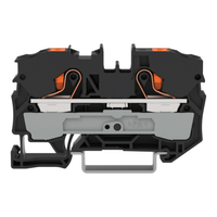 Borna de Paso Serie 2210 / Push-in CAGE CLAMP® / 2 Conductores 10 mm² / Tecla Naranja / Carril DIN 35x15 y 35x7.5 / Ex eb IIC Gb ATEX / 57A 800V / IP20 / Poliamida V0