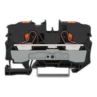 Borna de Paso Serie 2210 / Push-in CAGE CLAMP® / 2 Conductores 10 mm² / Tecla Naranja / Carril DIN 35x15 y 35x7.5 / Ex eb IIC Gb ATEX / 57A 800V / IP20 / Poliamida V0