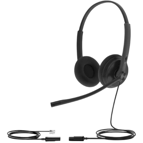 Diadema Alámbrica YHS34 Dual de Yealink QD a RJ9 con Almohadillas de Esponja