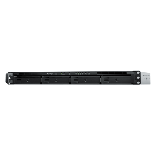 NAS RackStation RS822+ | 4 Bahías | 1U | AMD Ryzen V1500B | 32 GB DDR4 ECC | 4 Puertos 1GbE | Expansión PCIe | Compatible con SSD NVMe | Sistema Operativo Synology DSM.