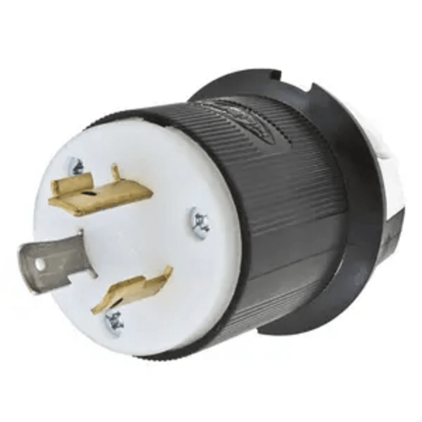 Clavija Industrial con Bloqueo de Media Vuelta / 20 A 277 V CA / 2 Polos 3 Hilos / Color Blanco y Negro / Nema L7-20P