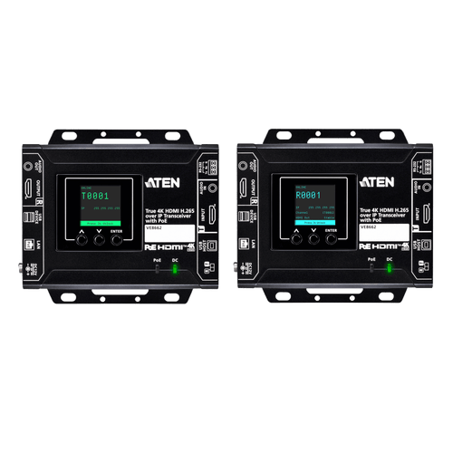 Codificador/Decodificador HDMI | Over IP H.265 True 4K | 3840x2160@60Hz 4:4:4 | Audio Embebido-Desembebido | Función de Video Wall | USB 2.0 + RS-232 | Matriz AV | PoE