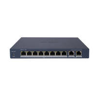 Switch Gigabit PoE+ / Administrable / 8 Puertos Gigabit PoE+ / 2 Puertos Gigabit / Configuración Nube Hik-Partner Pro / Modo Extendido hasta 300 Metros / 110 W