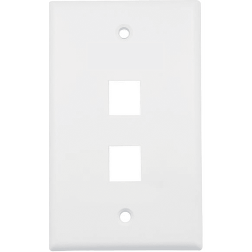 Placa de Pared (Face Plate) / 2 Puertos / Color Blanco / Caja con 20 Piezas / ABS
