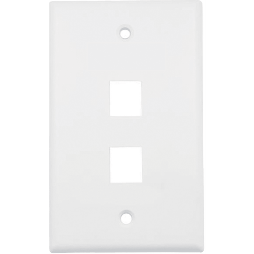 Placa de Pared (Face Plate) / 2 Puertos / Color Blanco / Caja con 20 Piezas / ABS