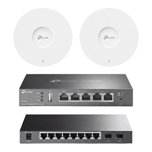 Kit de Iniciación en redes OMADA / 1 Router / 1 Switch TL-SG2210P / 2 Punto de Acceso EAP613