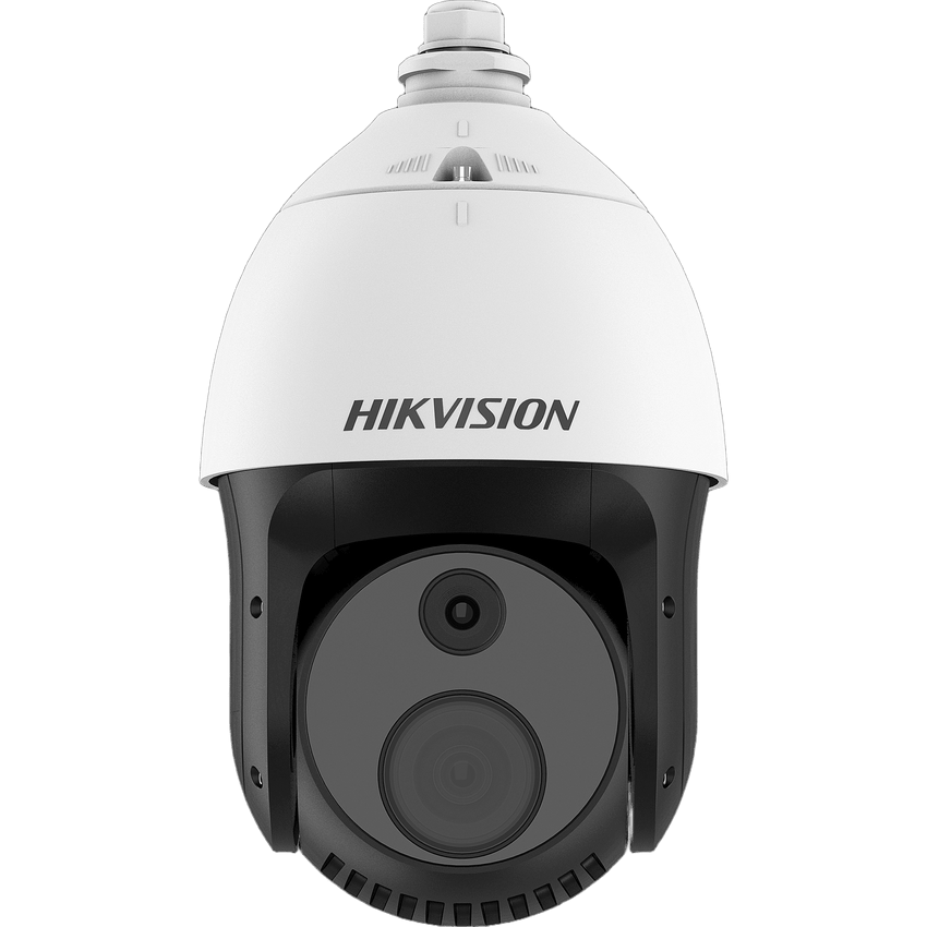 PTZ IP Dual / Lente Térmico 25 mm (384 X 288) / Lente óptico 32X (2 Megapixel) / 100 mts IR / Termografia / WDR 120 dB / Exterior IP66 / MicroSD