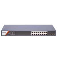 Switch PoE+ / Administrable / 16 Puertos 1000 Mbps PoE+/ 2 Puertos SFP / Configuración Nube desde Hik-PartnerPro / Modo Extendido hasta 300 Metros / 230 W