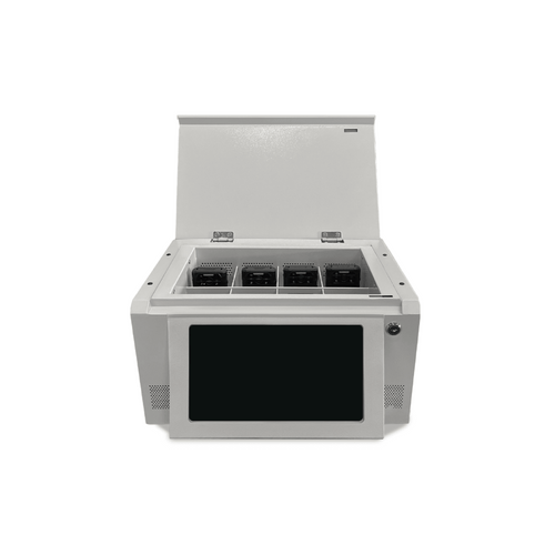 Estación de Descarga para Cámaras Corporales | 8 Canales de Conexión | Descarga Simultanea | Pantalla Táctil | Almacenamiento Hasta 12TB | Carga y Copia de Seguridad Automática | Compatible con Body Cam XMR-R3.