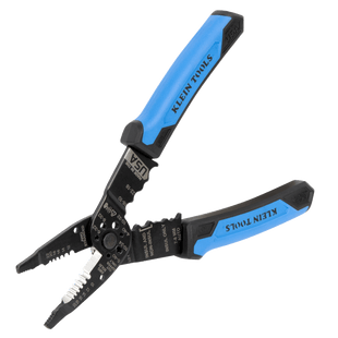 Pinzas Pelacables Multiuso / Pela Cables Sólidos 10-20 AWG y Trenzados 12-22 AWG / Capacidad Ponchado Terminales 10-22 AWG / Corte Tornillos 4-40 a 10-32 / Acero Óxido Negro / Mangos TPE Ergonómicos