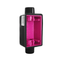 Caja Rectangular de 3/4"/ Con Recubrimiento  exterior de PVC e interior Purpura.