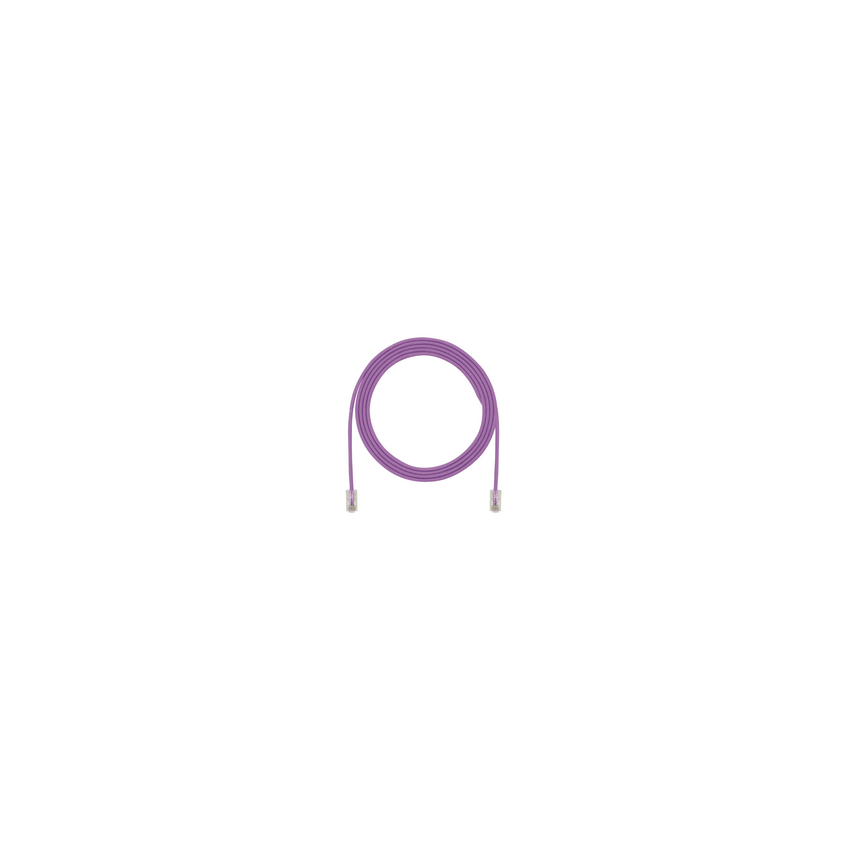 Cable de Parcheo TX6, UTP Cat6, Diámetro Reducido (28AWG), Color Violeta, 20.2 cm (8 Pulgadas)