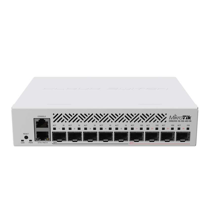 Cloud Router Switch con 1 puerto GbE/ 5 Puertos SFP/ 4 puertos SFP+ Ideal para Enlaces de Alto Rendimiento