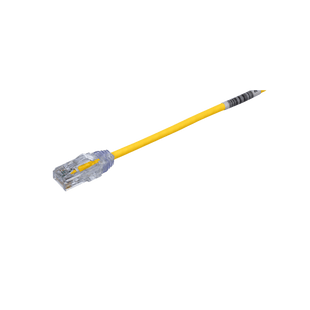 Cable de Parcheo TX6, UTP Cat6, Diámetro Reducido (28AWG), Color Amarillo, 20 cm (7.87 pulgadas)