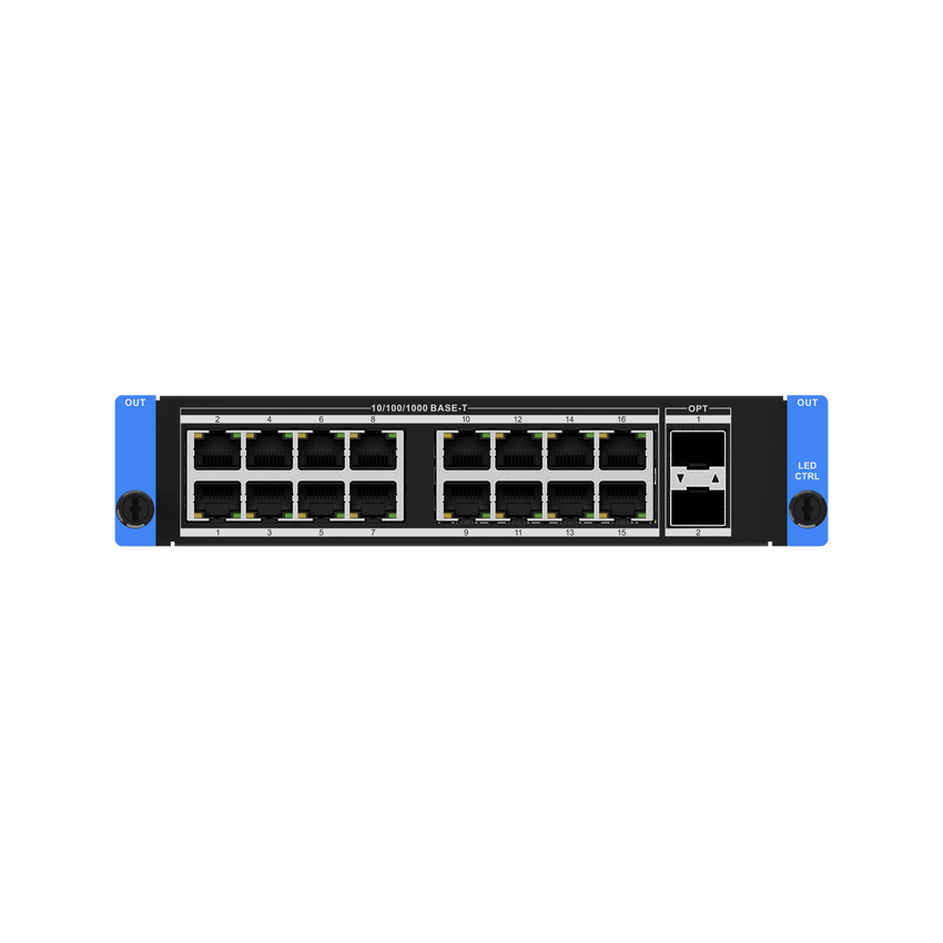 Tarjeta de Video con 16 Puertos Gigabit Ethernet y 2 Puertos Ópticos 10 Gbps SFP+ / Resolución Máxima 10.4 MP / Soporte HDR10 y HLG / Salida para Video Walls LED