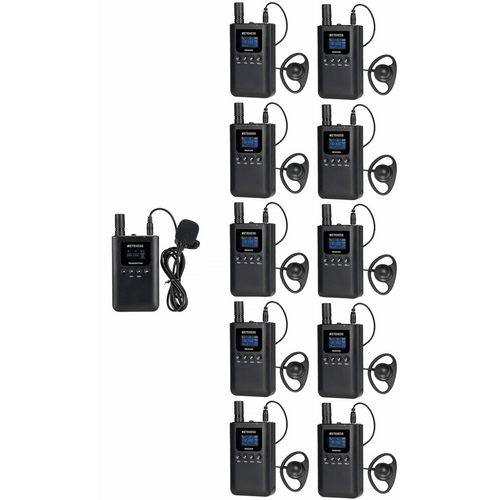 Kit para guía turístico de 1 transmisor y 10 receptores