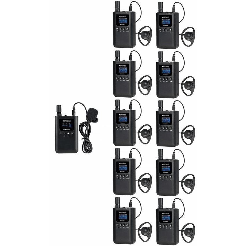 Kit para guía turístico de 1 transmisor y 10 receptores