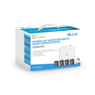 KIT TurboHD 1080p / DVR 4 canales / 4 Cámaras Bala de Metal / H.265+ / 1 Fuente de Poder Profesional / Accesorios de Instalación