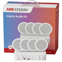 Kit de amplificador con bluetooth | 4 altavoces para plafón | Sistema 100V |  2 Canales con Control de volumen Independiente |  Música Ambiental