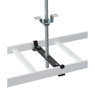 Kit de Soporte Central para escalerilla con Ajuste 12.00 pulgadas de Acero Color Negro / Incluye Varilla Roscada y Brackets / Para instalacion a Techo