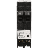 Interruptor automático DUPLEX enchufable tipo QT 2 polos, 15-15 amp