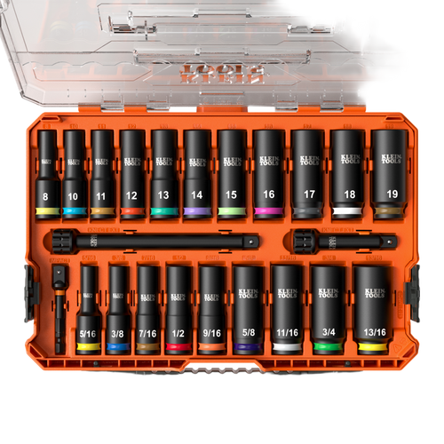 Juego de Dados de Impacto KNECT™ (M) / 3/8" Drive Profundo / SAE y Métrico / 23 Piezas / Adapters Multi-Propósito / MODbox™ Case