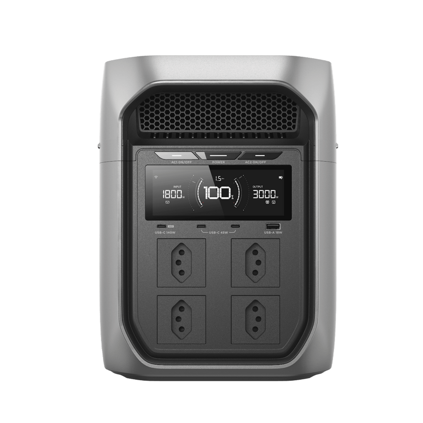 Estación de Energía Portátil EcoFlow DELTA 3 MAX PLUS, 2048Wh, Batería LiFePO4, Salida 3000W (Surge 3800W)