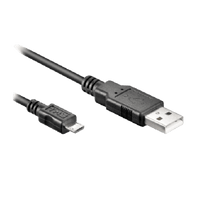 Cable Nexmosphere Nano / USB-A a Micro USB / Split 2.5 mm DC / 1.2 m (3.9 ft) / Negro / Comunicación y Alimentación